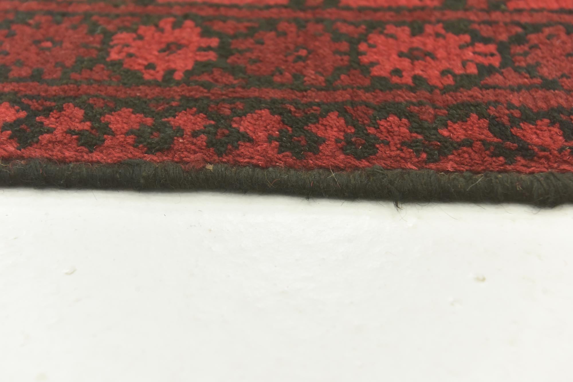 5' x 6' 5 Hand Knotted Afghan Akhche Wool Rug