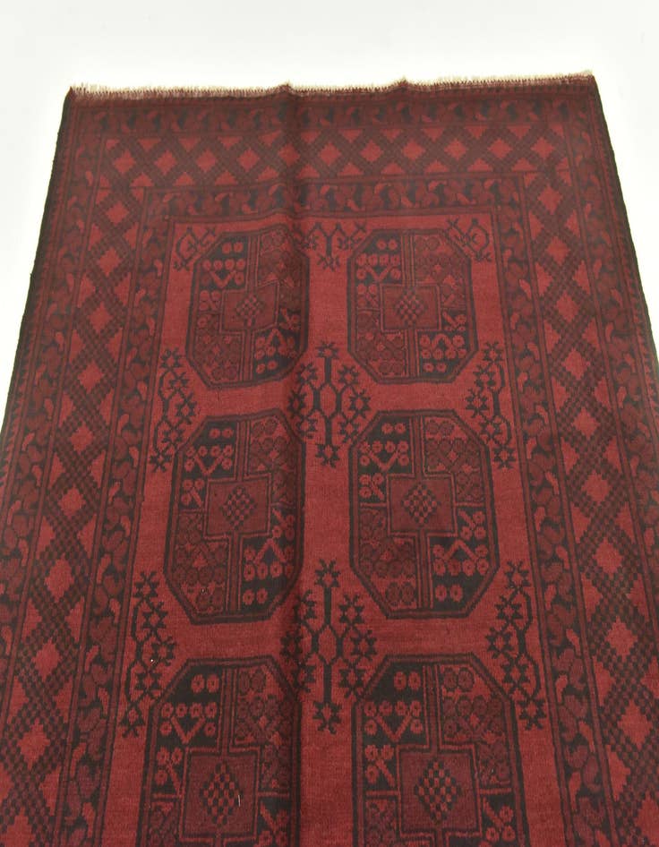 Detail image of 5' x 6' 5 Hand Knotted Afghan Akhche Wool Rug
