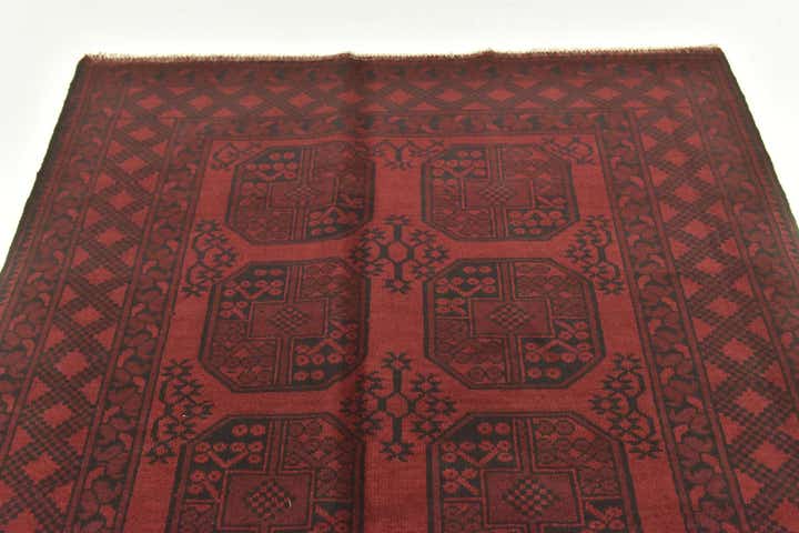 5' x 6' 5 Hand Knotted Afghan Akhche Wool Rug