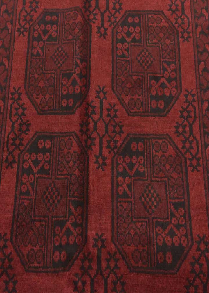 5' x 6' 5 Hand Knotted Afghan Akhche Wool Rug