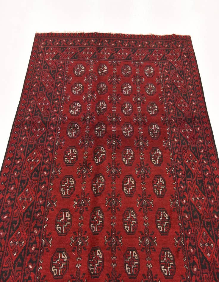 Detail image of 4' 10 x 6' 6  Hand Knotted Afghan Akhche Wool Rug