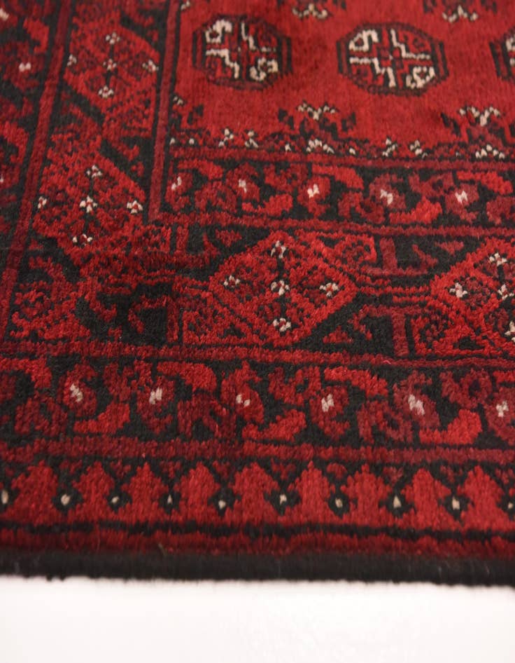 Detail image of 4' 10 x 6' 6  Hand Knotted Afghan Akhche Wool Rug