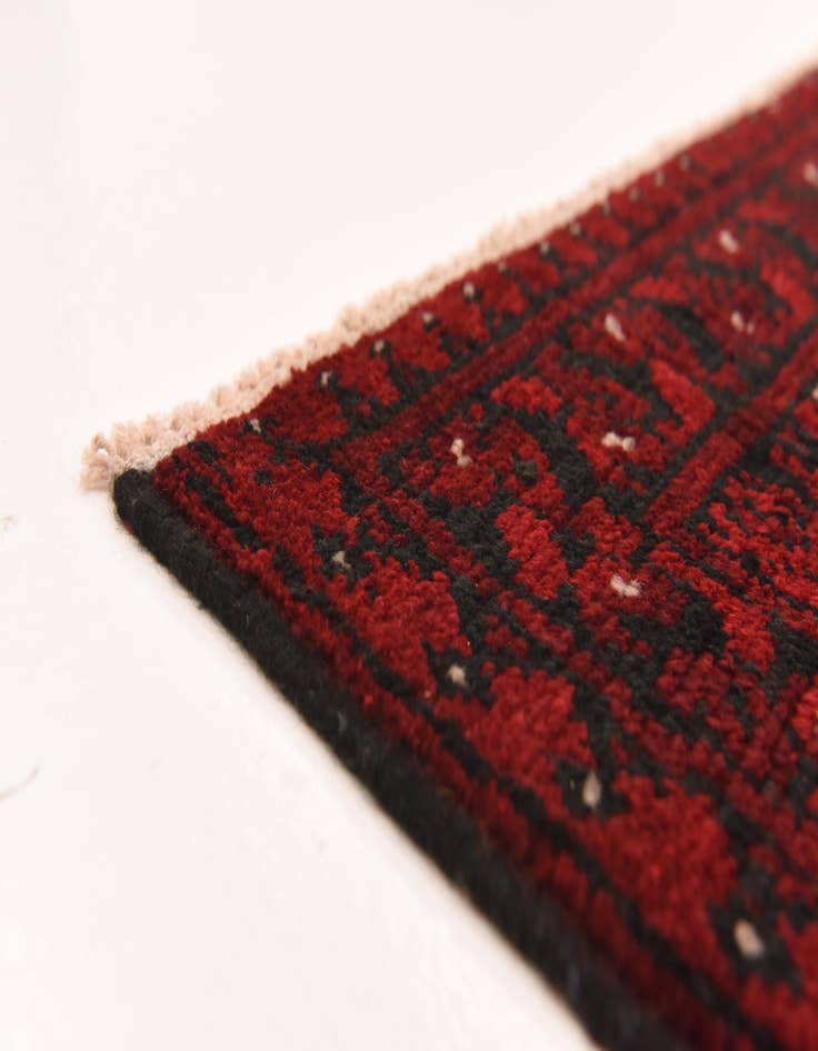 Detail image of 4' 10 x 6' 6  Hand Knotted Afghan Akhche Wool Rug