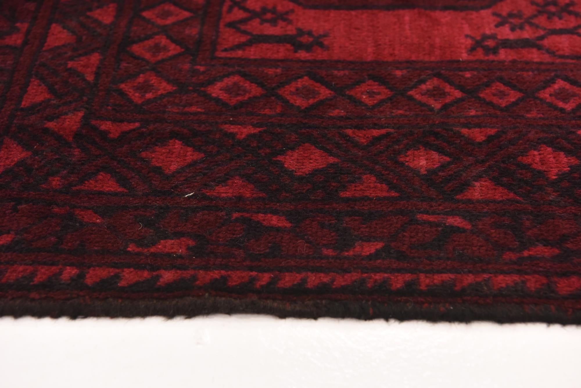 4' 11 x 6' 5 Hand Knotted Afghan Akhche Wool Rug