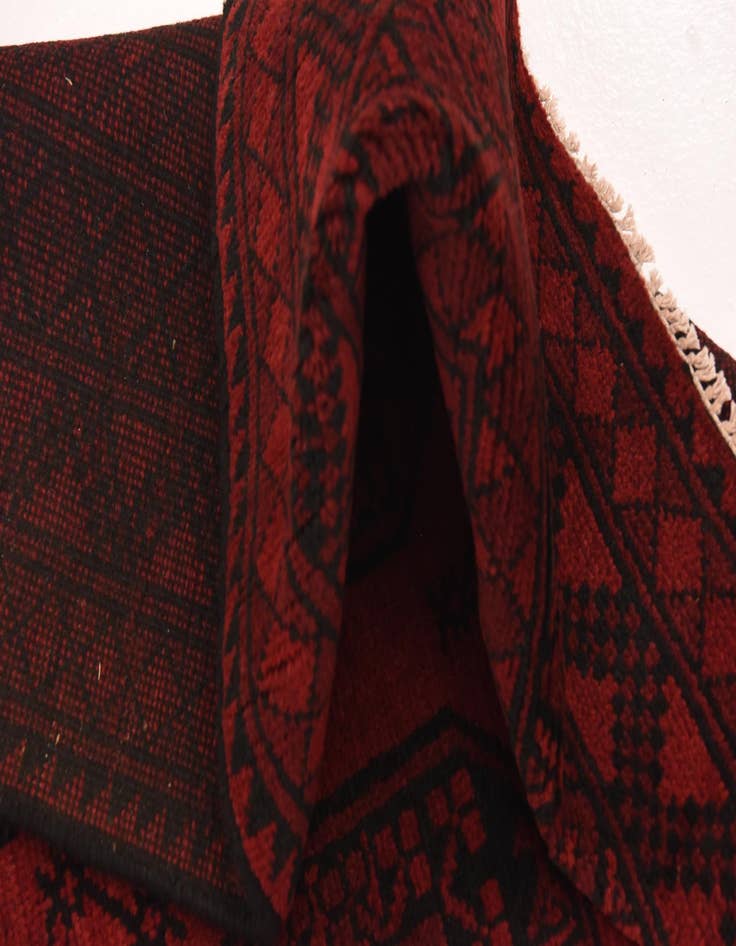 Detail image of 4' 11 x 6' 4  Hand Knotted Afghan Akhche Wool Rug