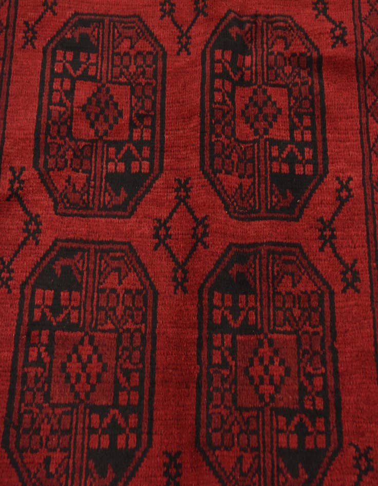 Detail image of 4' 11 x 6' 4  Hand Knotted Afghan Akhche Wool Rug