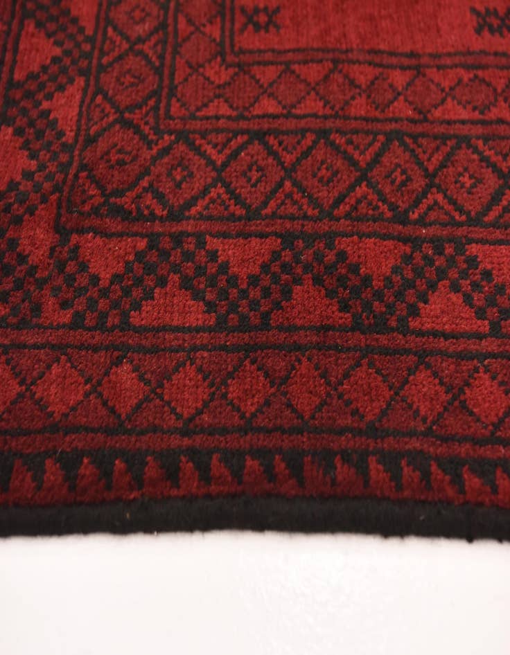 Detail image of 4' 11 x 6' 4  Hand Knotted Afghan Akhche Wool Rug