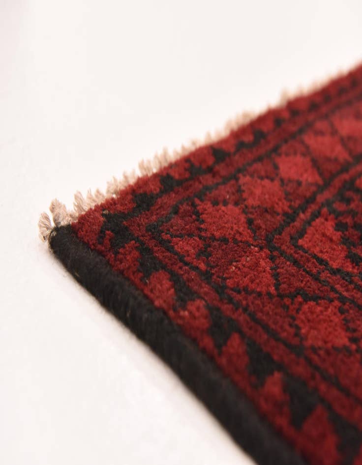 Detail image of 4' 11 x 6' 4  Hand Knotted Afghan Akhche Wool Rug