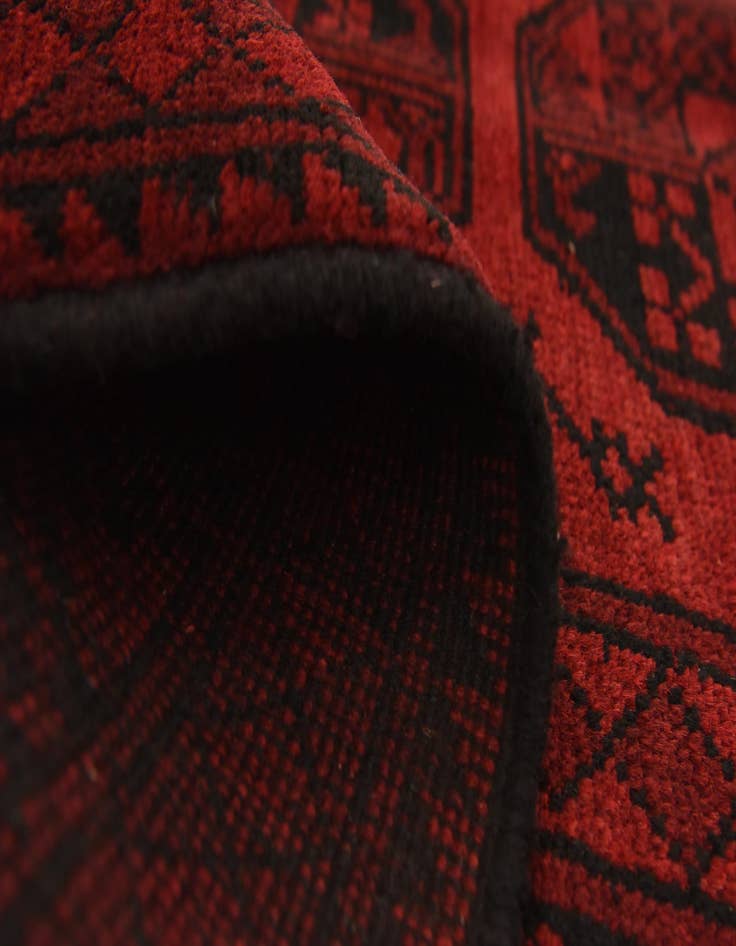 Detail image of 4' 11 x 6' 4  Hand Knotted Afghan Akhche Wool Rug