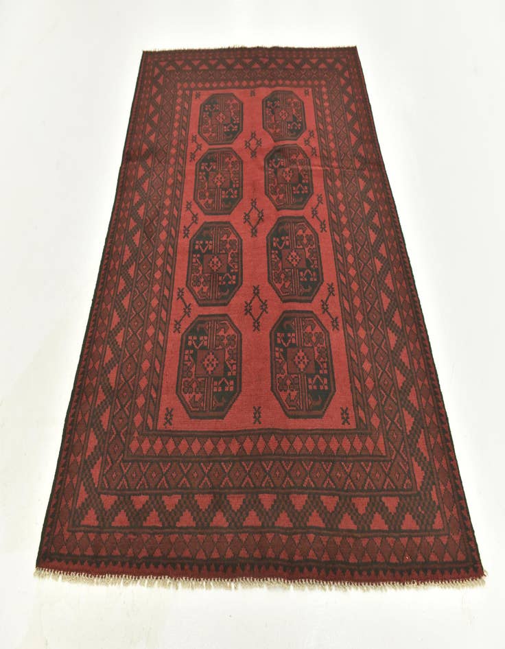 Detail image of 4' 10 x 6' 4 Hand Knotted Afghan Akhche Wool Rug