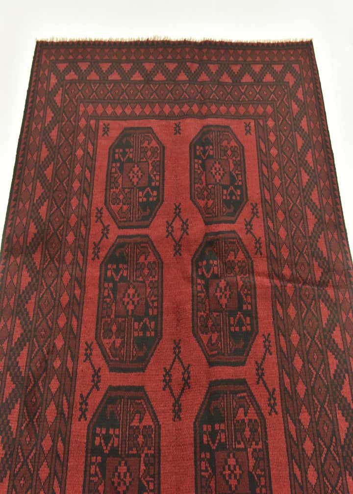 4' 10 x 6' 4 Hand Knotted Afghan Akhche Wool Rug