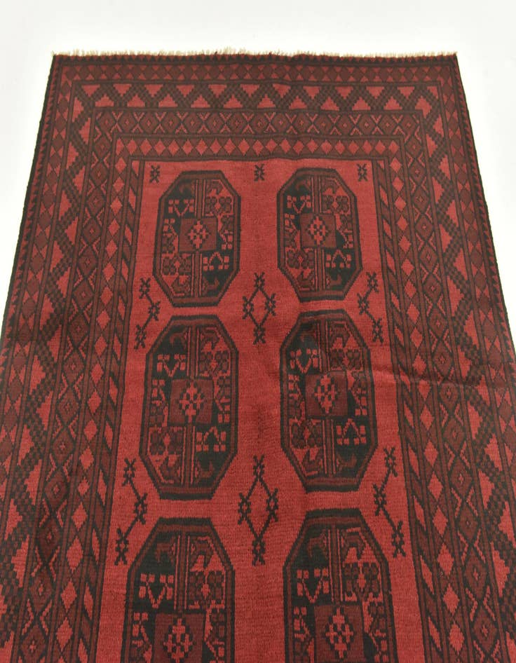Detail image of 4' 10 x 6' 4 Hand Knotted Afghan Akhche Wool Rug