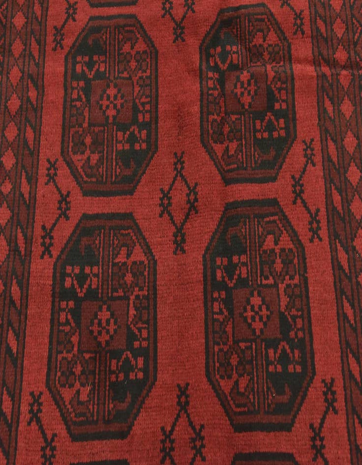 Detail image of 4' 10 x 6' 4 Hand Knotted Afghan Akhche Wool Rug