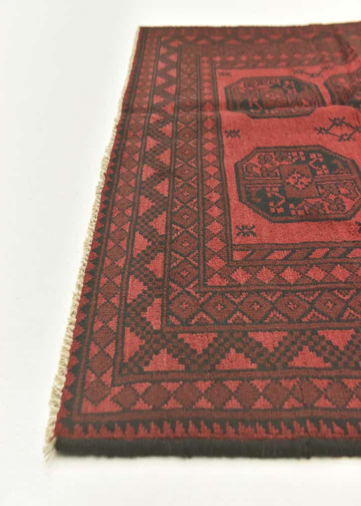 4' 10 x 6' 4 Hand Knotted Afghan Akhche Wool Rug