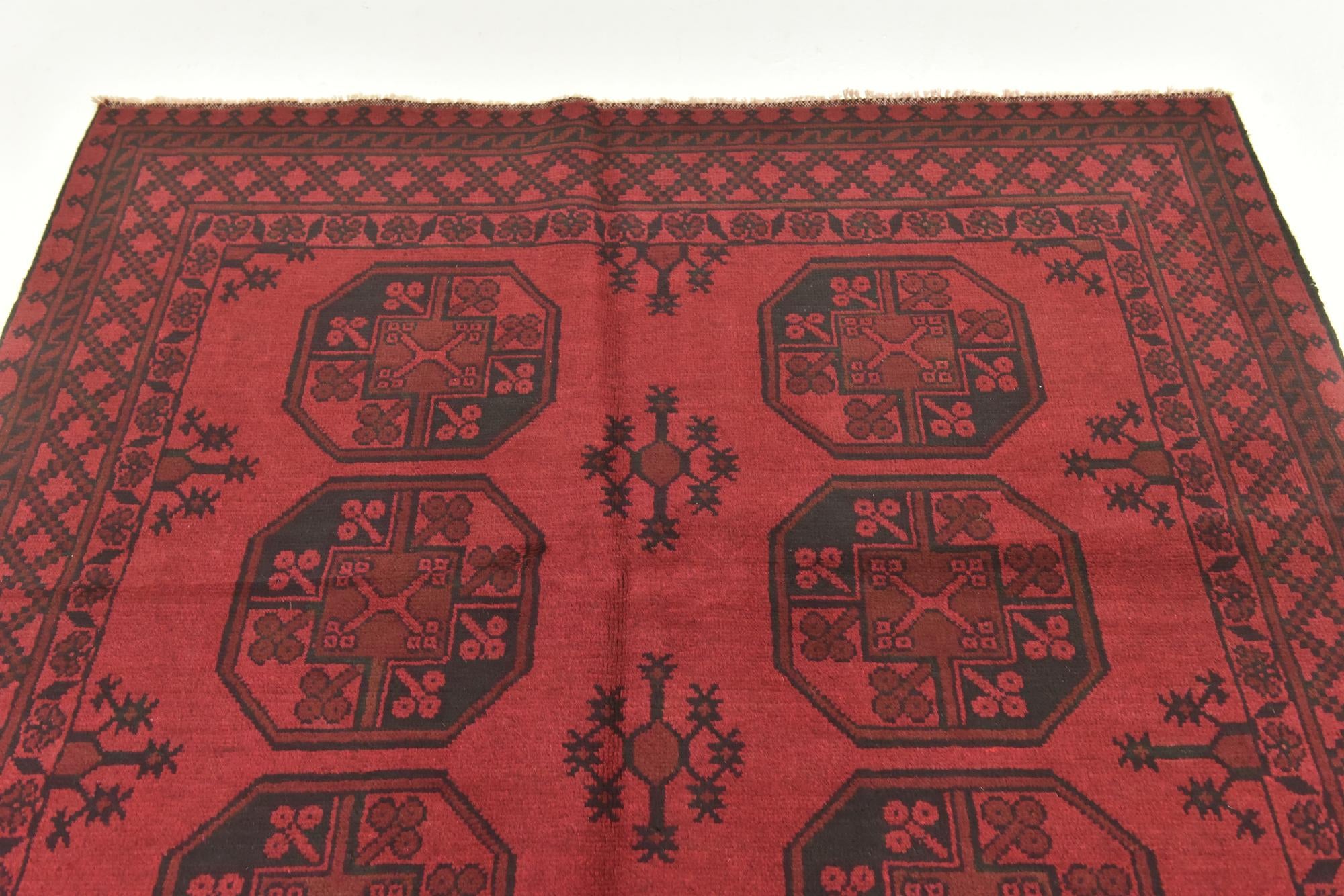 5' x 6' 2 Hand Knotted Afghan Akhche Wool Rug