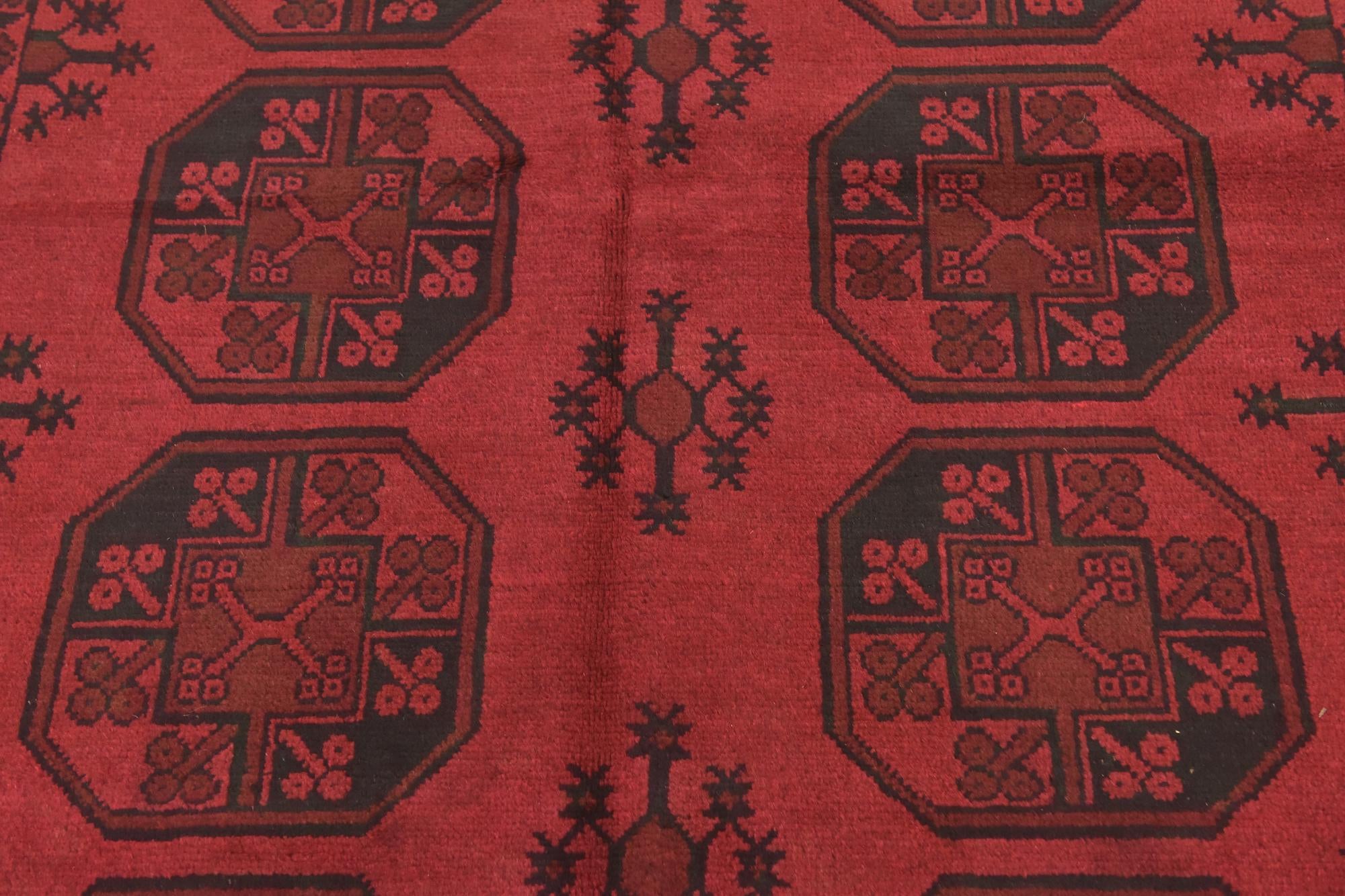 5' x 6' 2 Hand Knotted Afghan Akhche Wool Rug