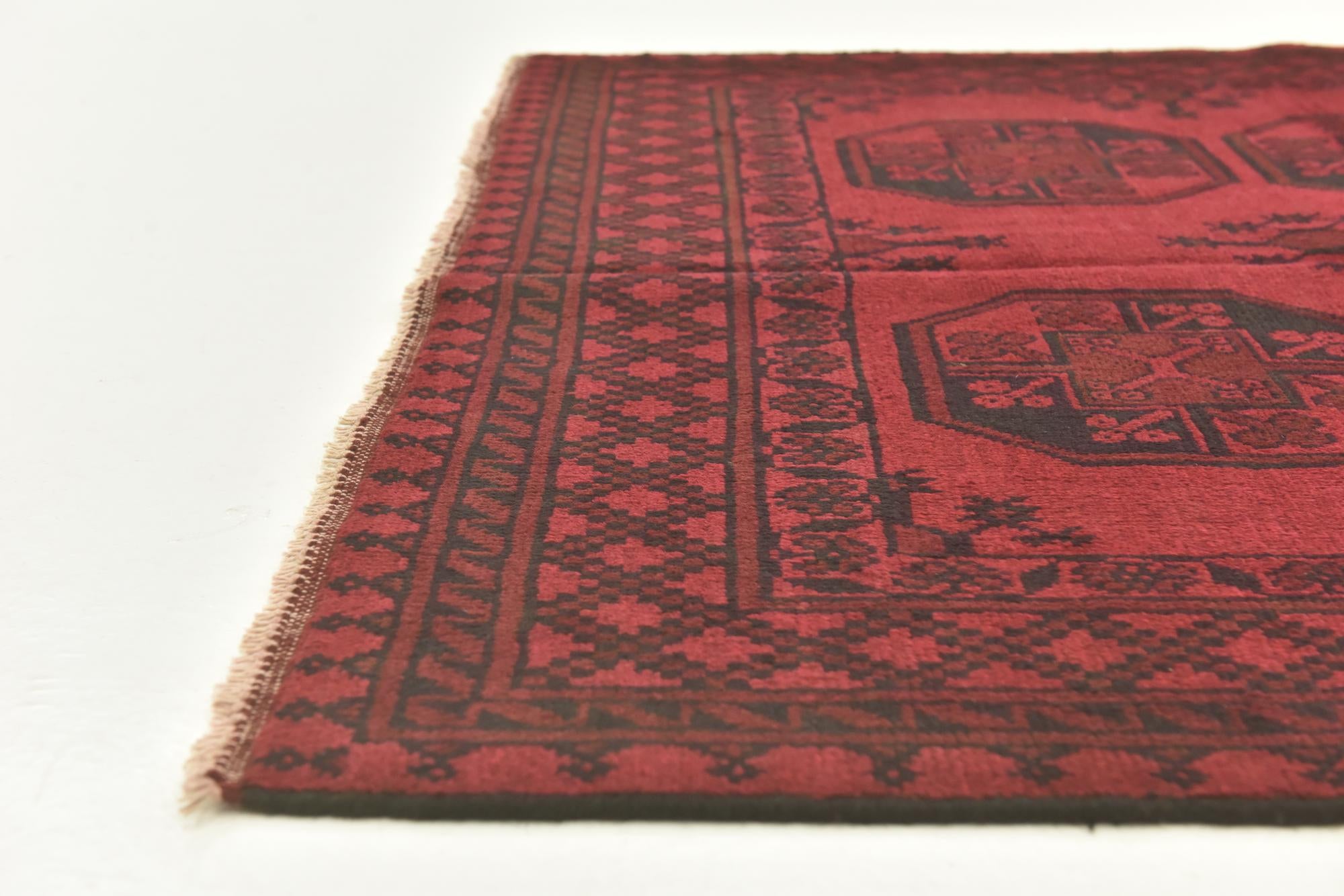 5' x 6' 2 Hand Knotted Afghan Akhche Wool Rug