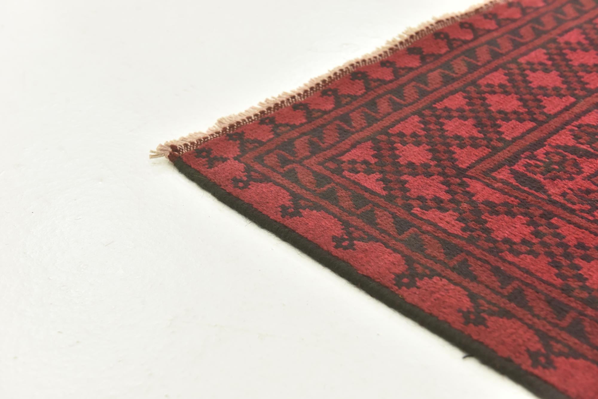 5' x 6' 2 Hand Knotted Afghan Akhche Wool Rug