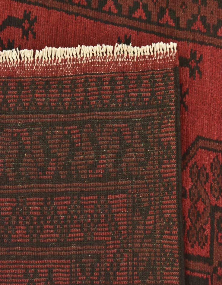 Detail image of 4' 9 x 6' 4  Hand Knotted Afghan Akhche Wool Rug
