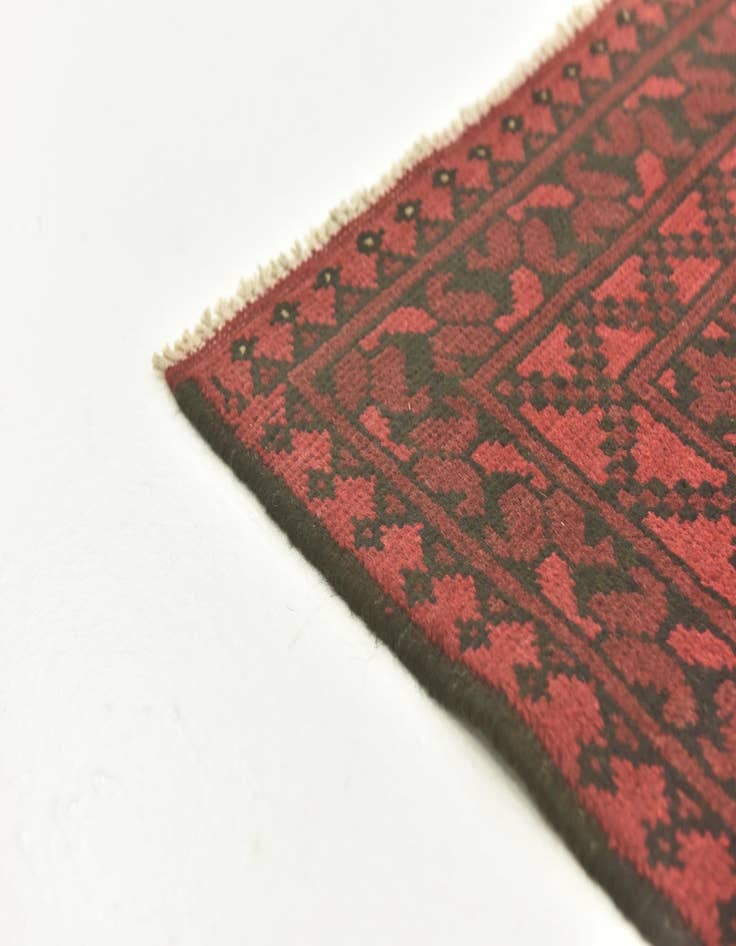 Detail image of 4' 9 x 6' 4  Hand Knotted Afghan Akhche Wool Rug