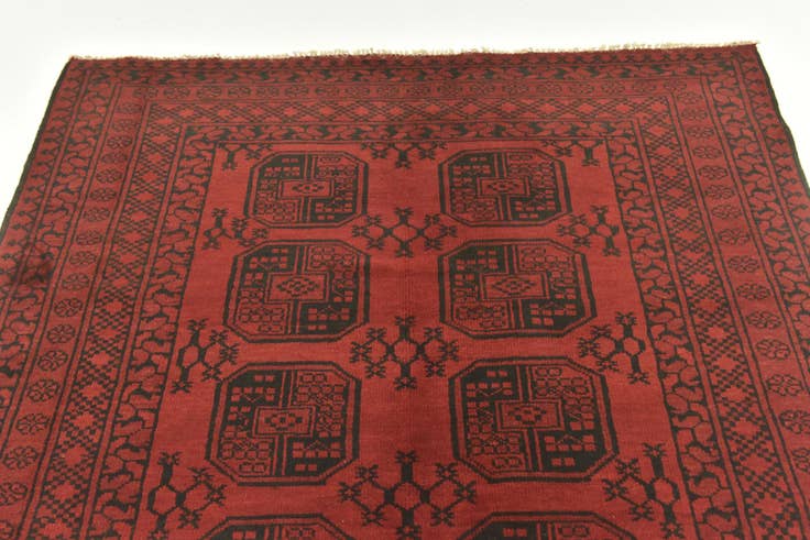 Detail image of 5' x 6' 6 Hand Knotted Afghan Akhche Wool Rug