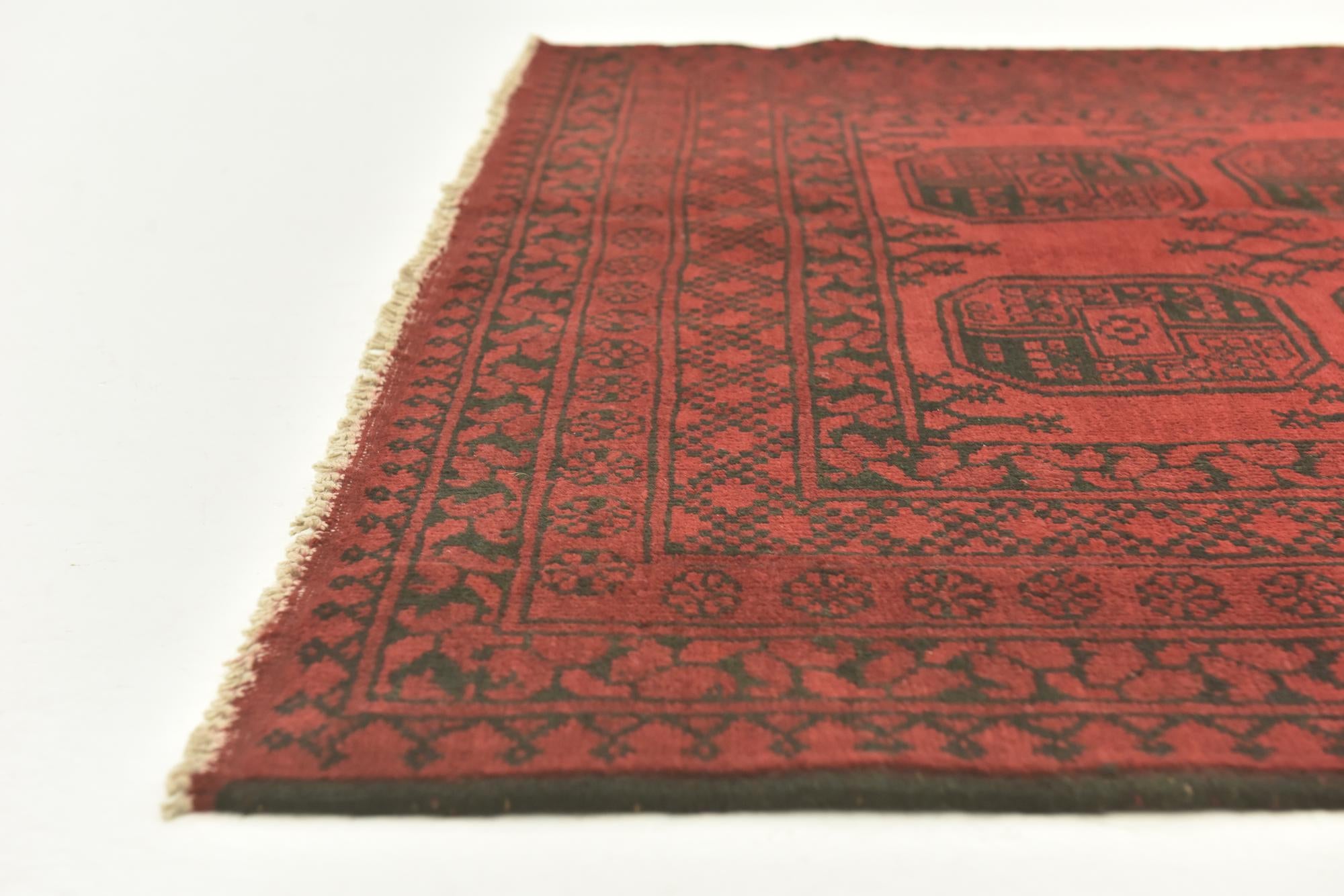 5' x 6' 6 Hand Knotted Afghan Akhche Wool Rug