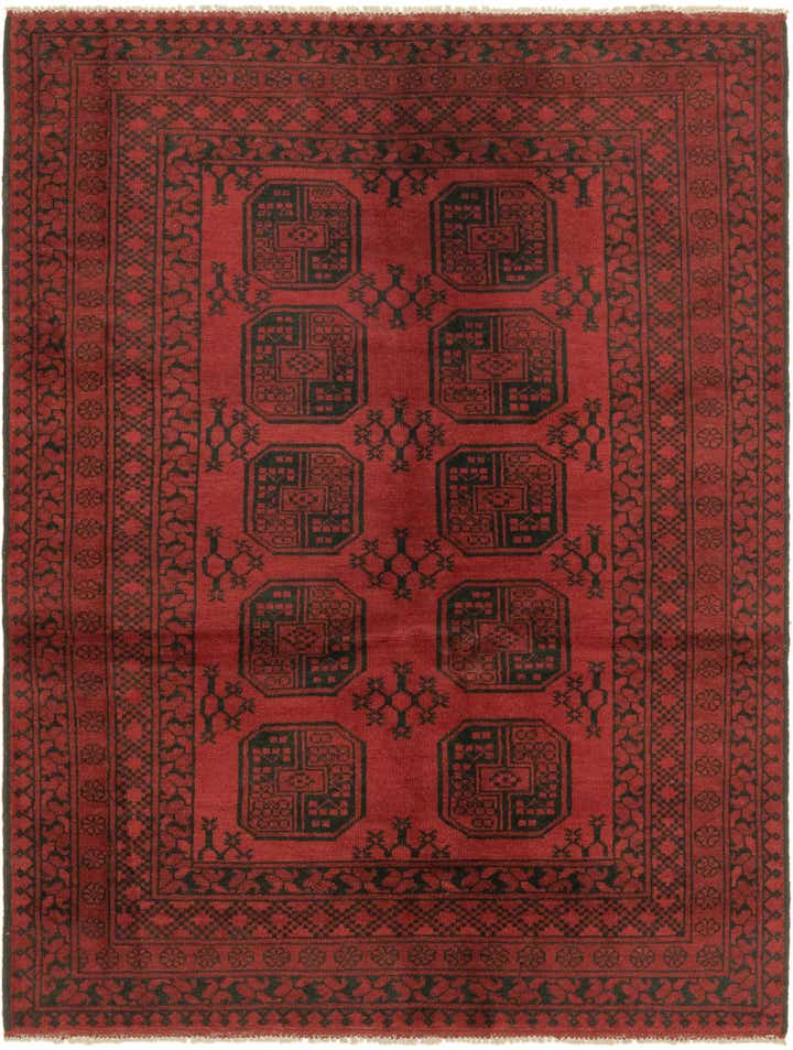 5' x 6' 6 Hand Knotted Afghan Akhche Wool Rug