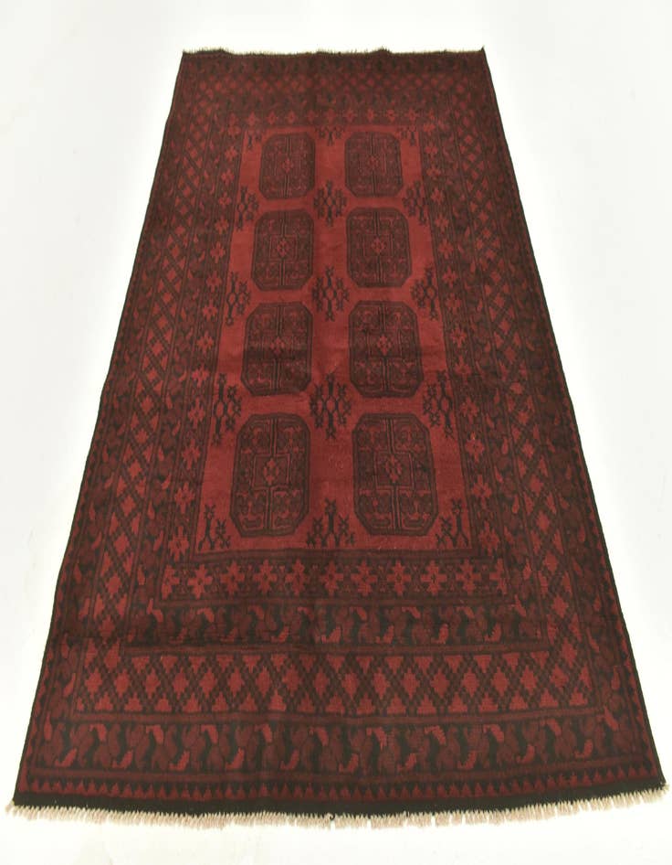 Detail image of 5' x 6' 6 Hand Knotted Afghan Akhche Wool Rug