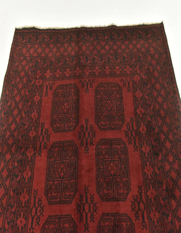 Detail image of 5' x 6' 6 Hand Knotted Afghan Akhche Wool Rug