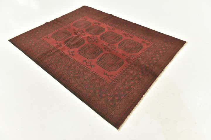 5' x 6' 4 Hand Knotted Afghan Akhche Wool Rug