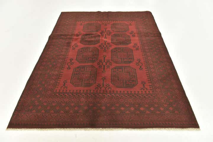 5' x 6' 4 Hand Knotted Afghan Akhche Wool Rug