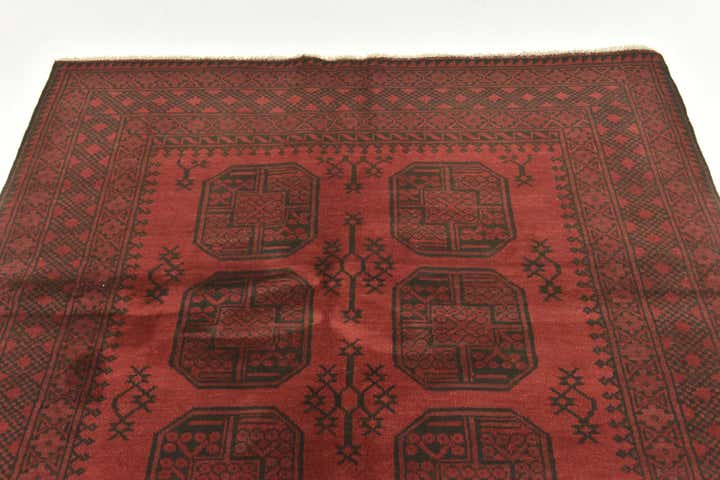 5' x 6' 4 Hand Knotted Afghan Akhche Wool Rug