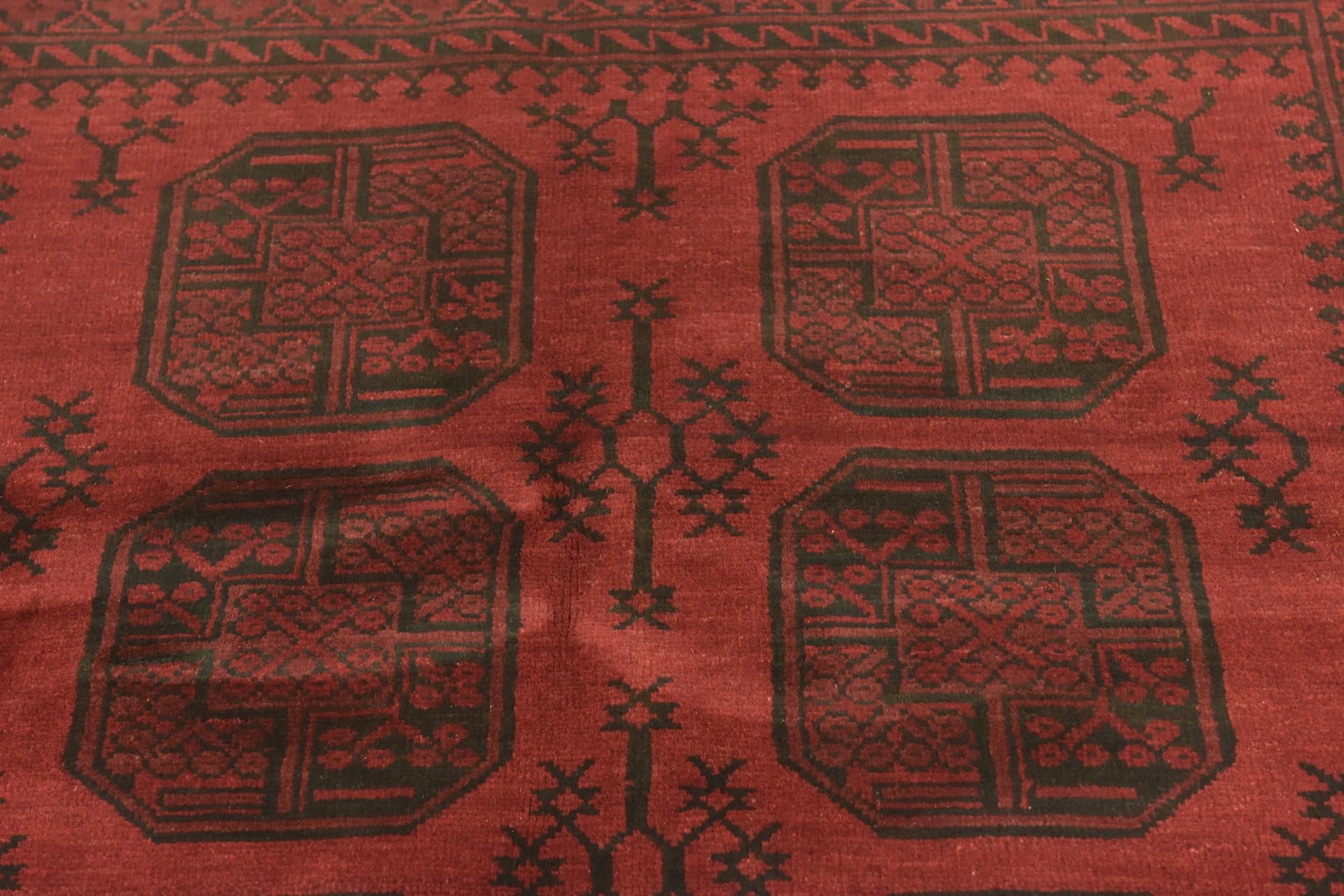 5' x 6' 4 Hand Knotted Afghan Akhche Wool Rug