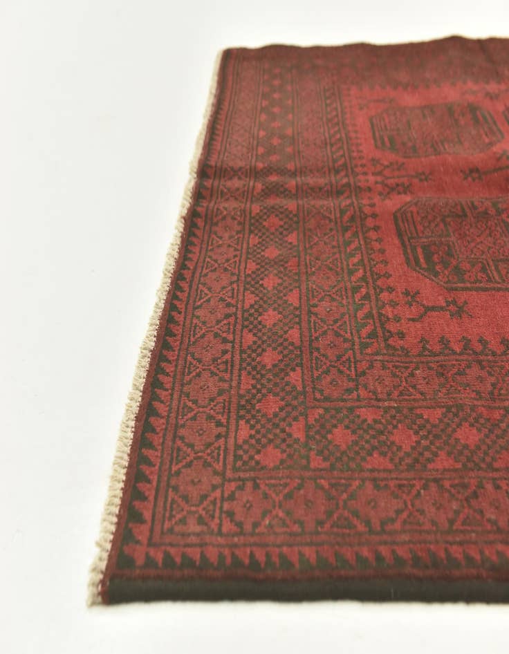 Detail image of 5' x 6' 4 Hand Knotted Afghan Akhche Wool Rug