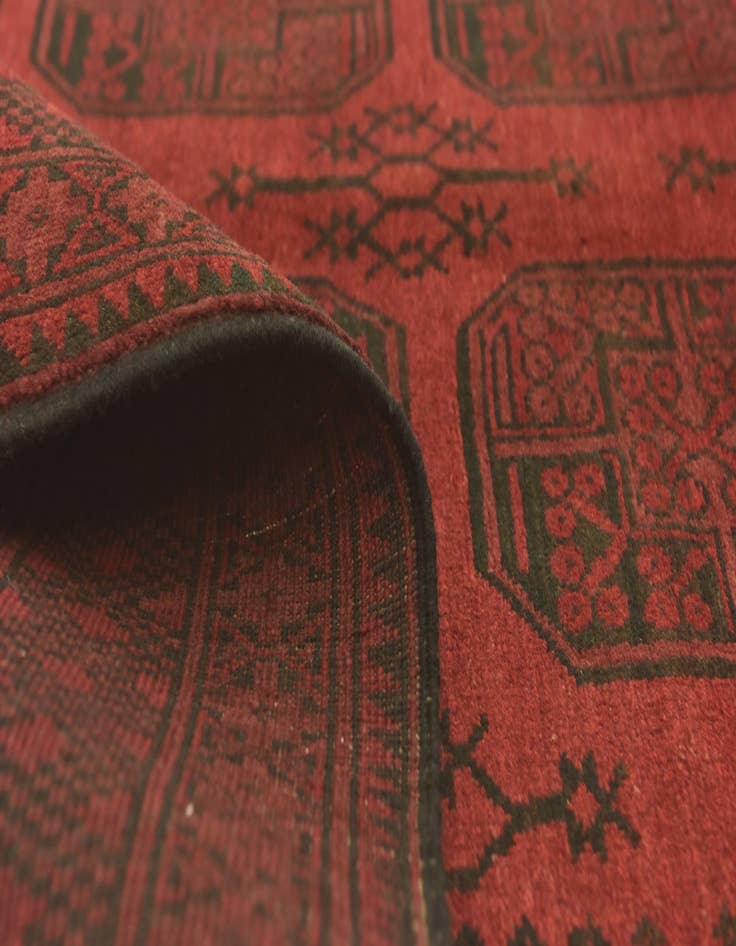 Detail image of 5' x 6' 4  Hand Knotted Afghan Akhche Wool Rug