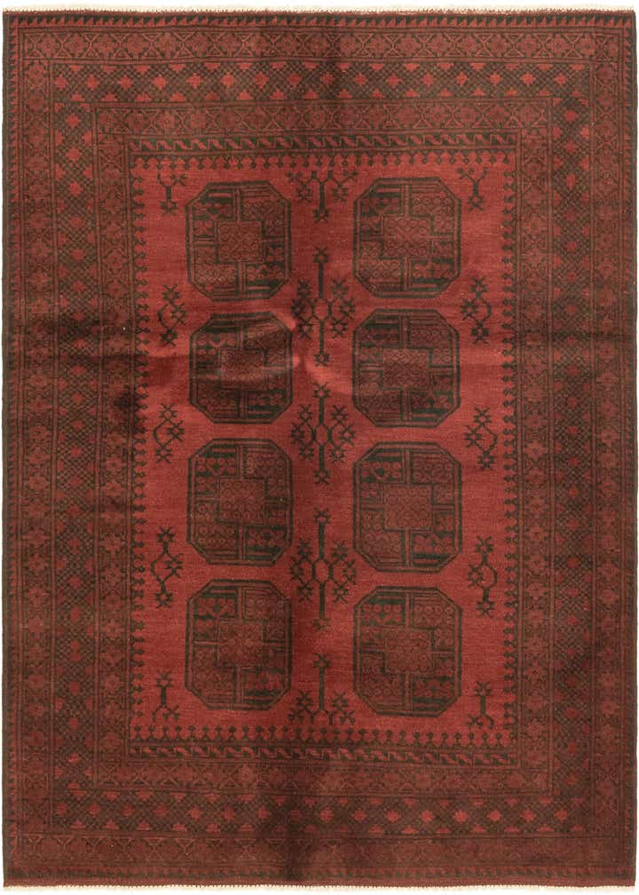 5' x 6' 4 Hand Knotted Afghan Akhche Wool Rug