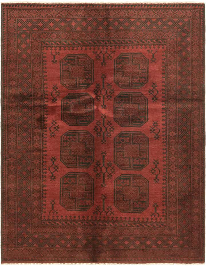 5' x 6' 4 Hand Knotted Afghan Akhche Wool Rug