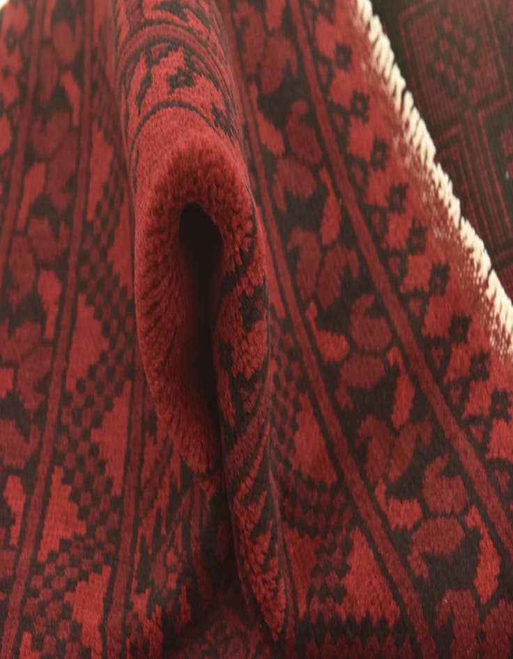 Detail image of 4' 9 x 6' 6  Hand Knotted Afghan Akhche Wool Rug