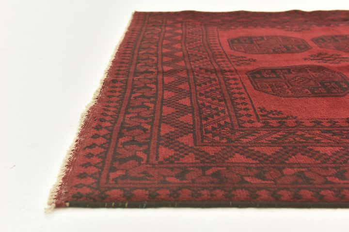 4' 9 x 6' 6 Hand Knotted Afghan Akhche Wool Rug