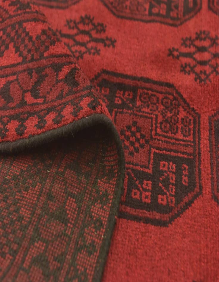 Detail image of 4' 9 x 6' 6  Hand Knotted Afghan Akhche Wool Rug