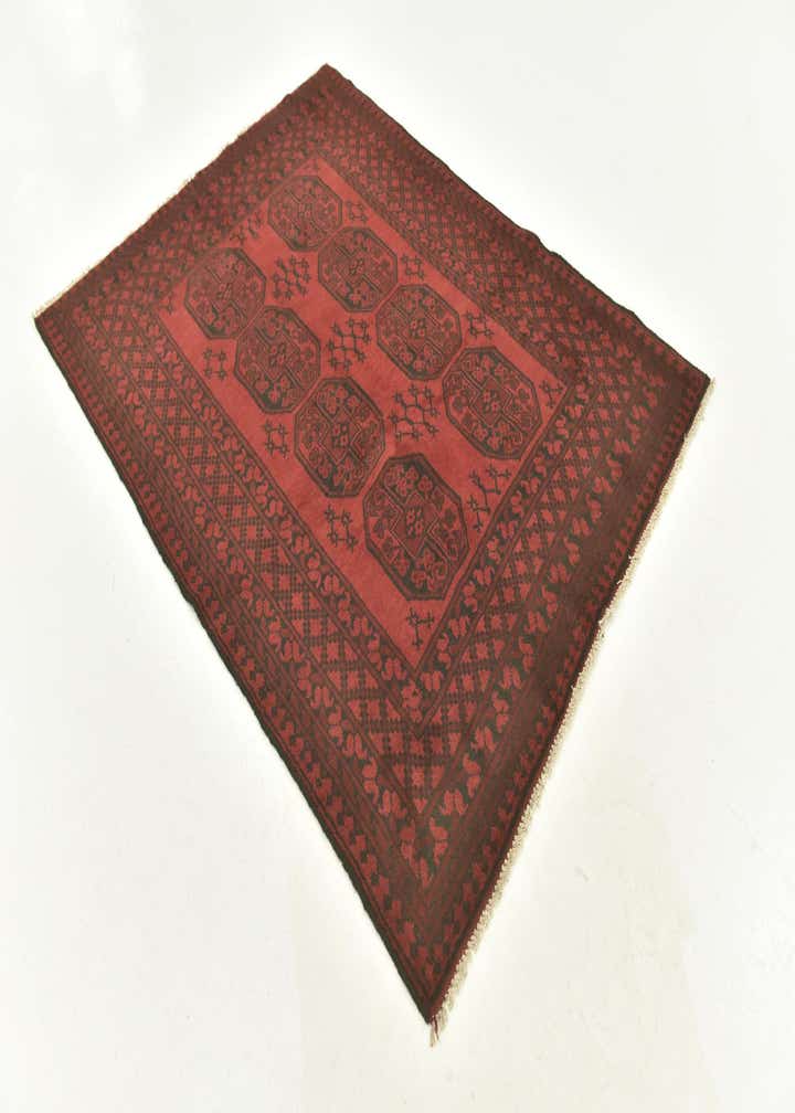 4' 10 x 6' 6 Hand Knotted Afghan Akhche Wool Rug
