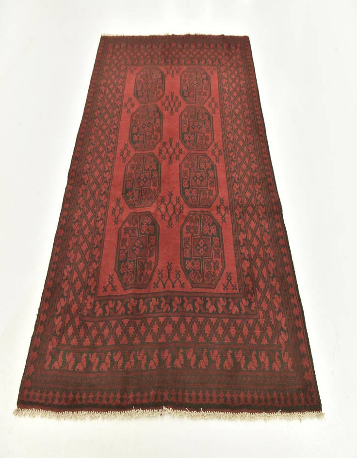 Detail image of 4' 10 x 6' 6 Hand Knotted Afghan Akhche Wool Rug