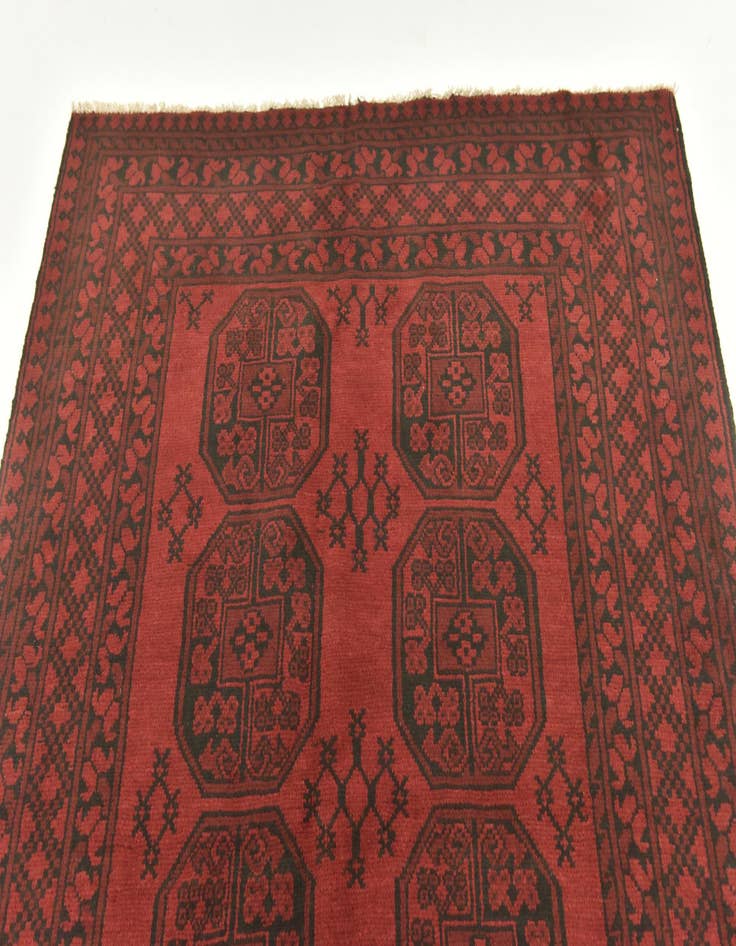 Detail image of 4' 10 x 6' 6 Hand Knotted Afghan Akhche Wool Rug
