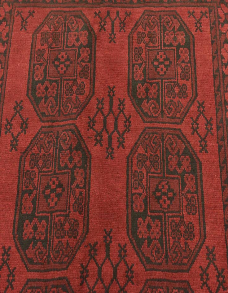 Detail image of 4' 10 x 6' 6 Hand Knotted Afghan Akhche Wool Rug
