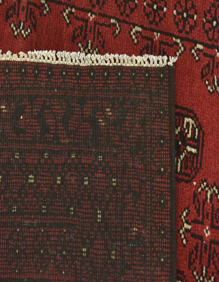 Detail image of 4' 10 x 6' 5  Hand Knotted Afghan Akhche Wool Rug