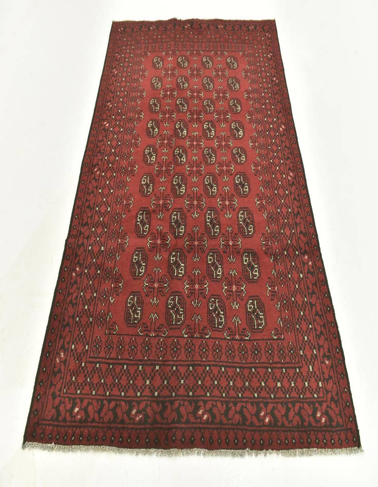 Detail image of 4' 10 x 6' 5  Hand Knotted Afghan Akhche Wool Rug