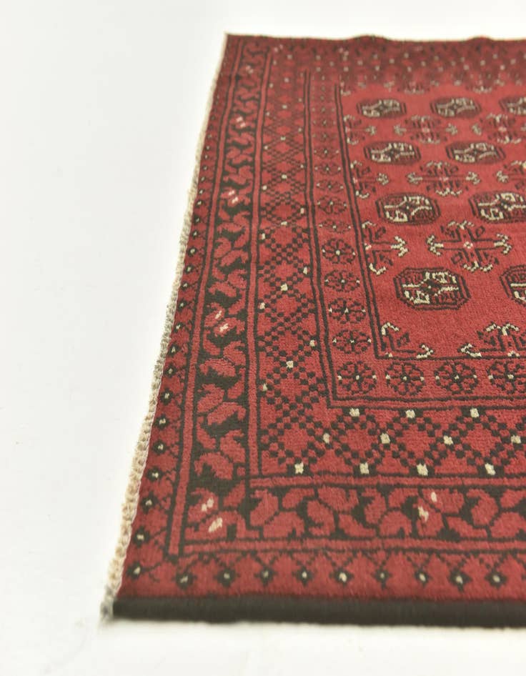 Detail image of 4' 10 x 6' 5  Hand Knotted Afghan Akhche Wool Rug