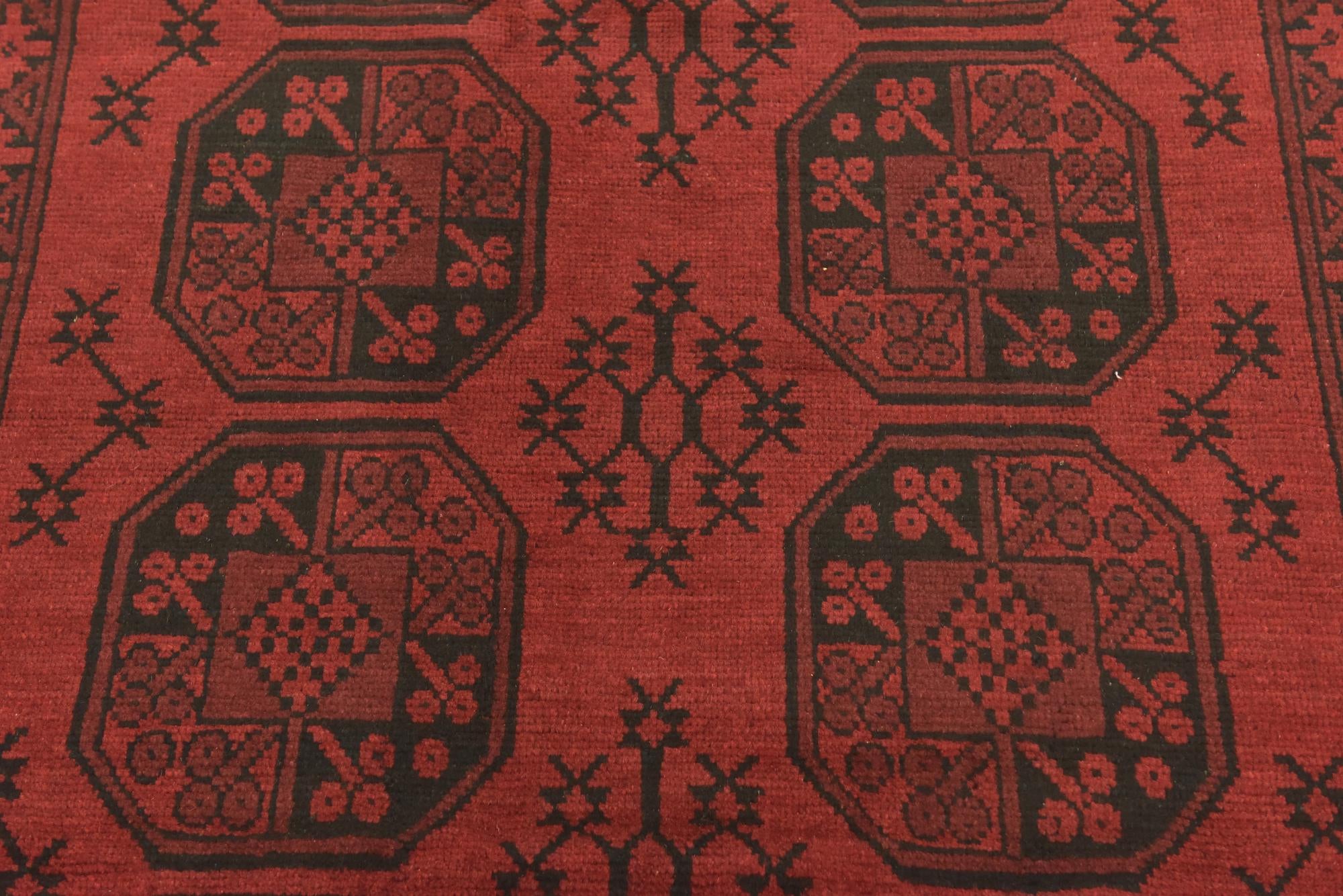 4' 9 x 6' 4 Hand Knotted Afghan Akhche Wool Rug