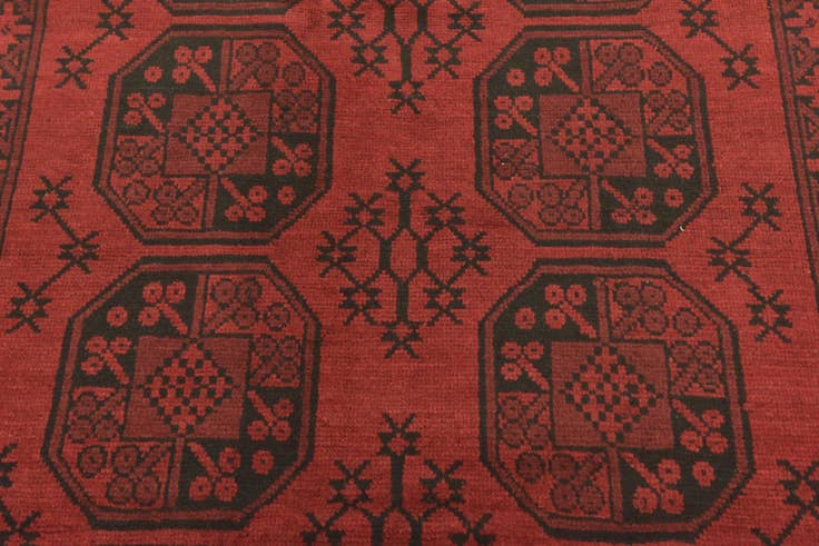 Vue détaillée : 145cm x 195cm Noué main Afghan Akhche Tapis Laine