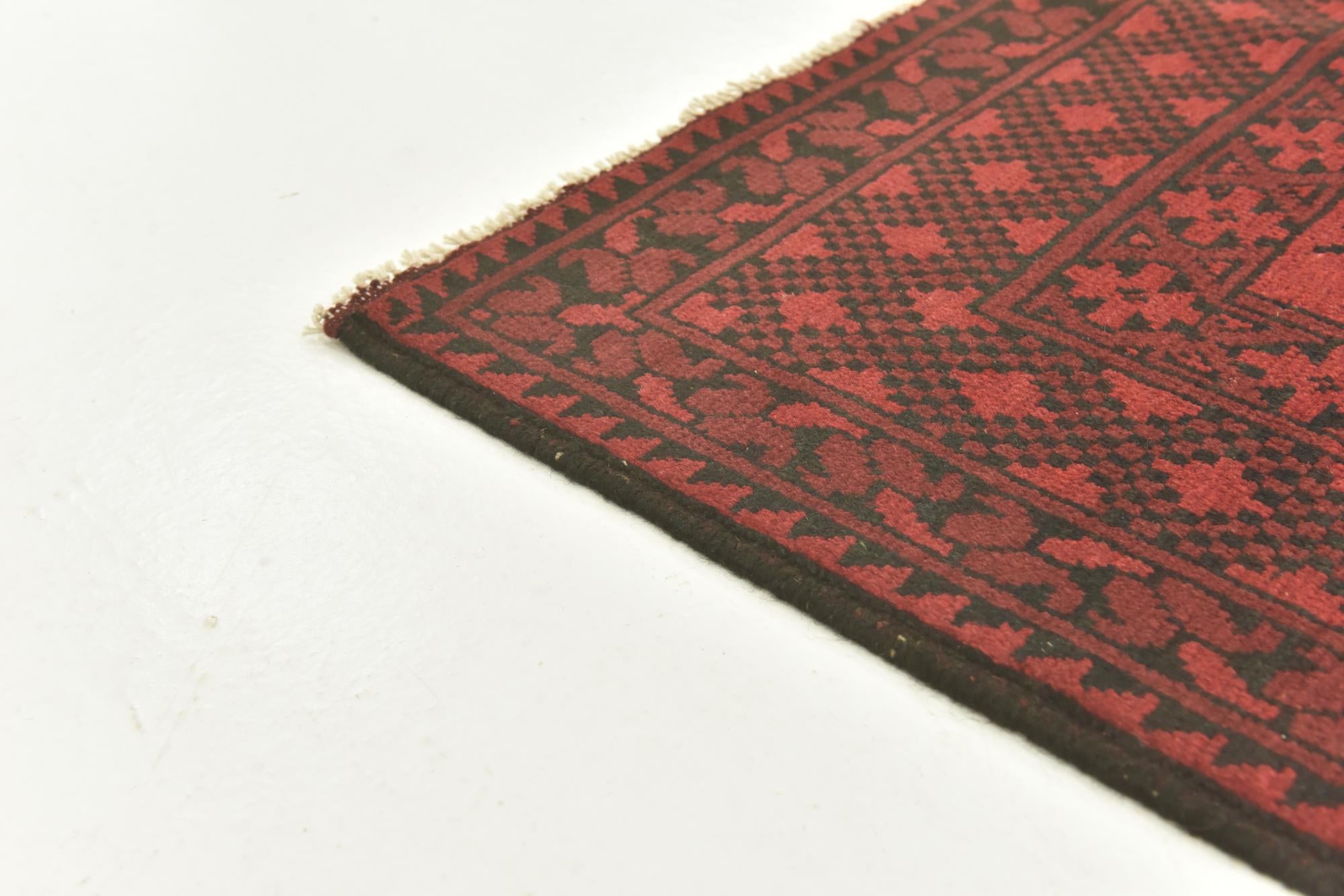 4' 9 x 6' 4 Hand Knotted Afghan Akhche Wool Rug